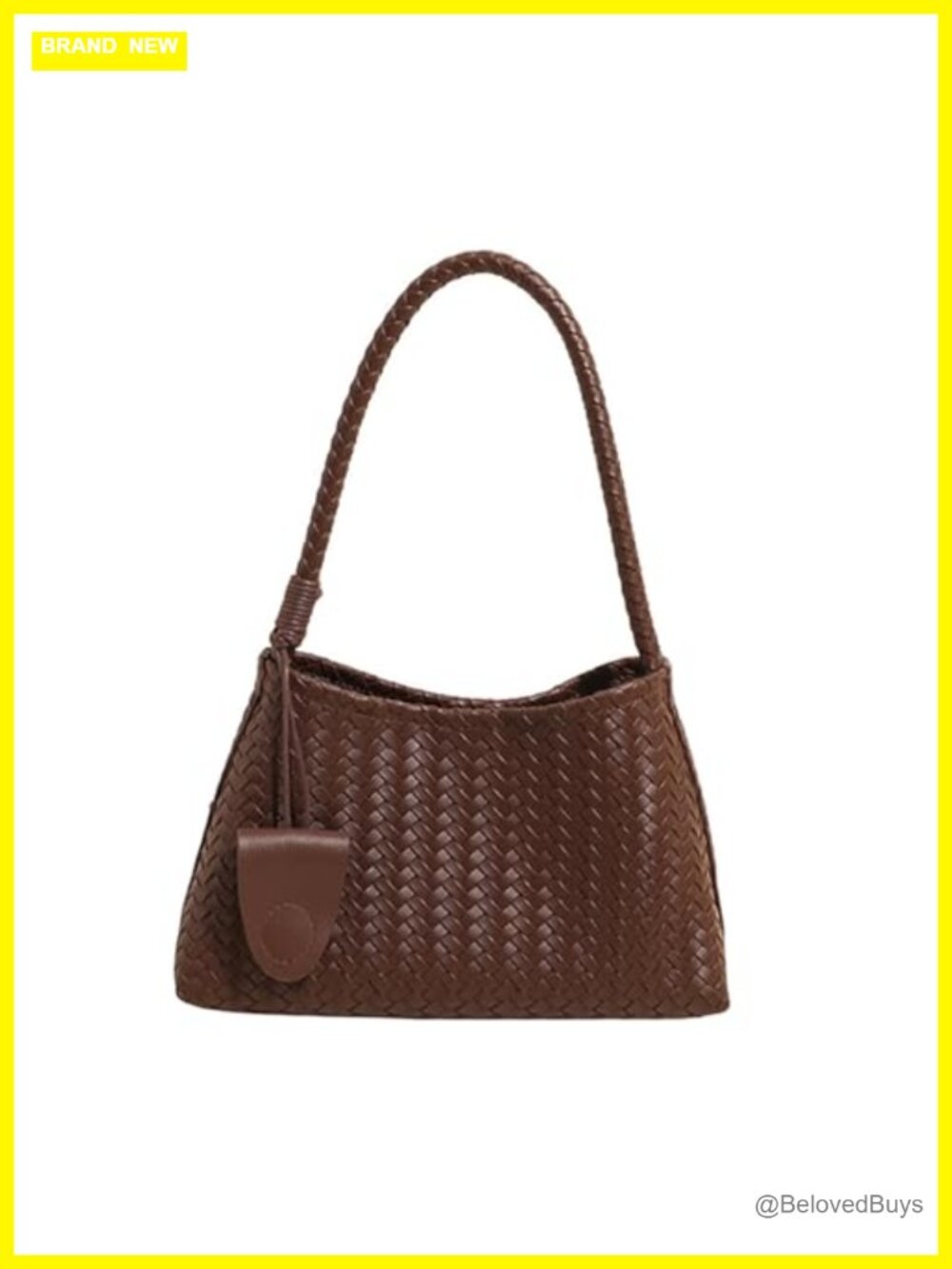 Woven Hobo Bag Faux Leather Shoulder Purse Slouchy Handbag Tote